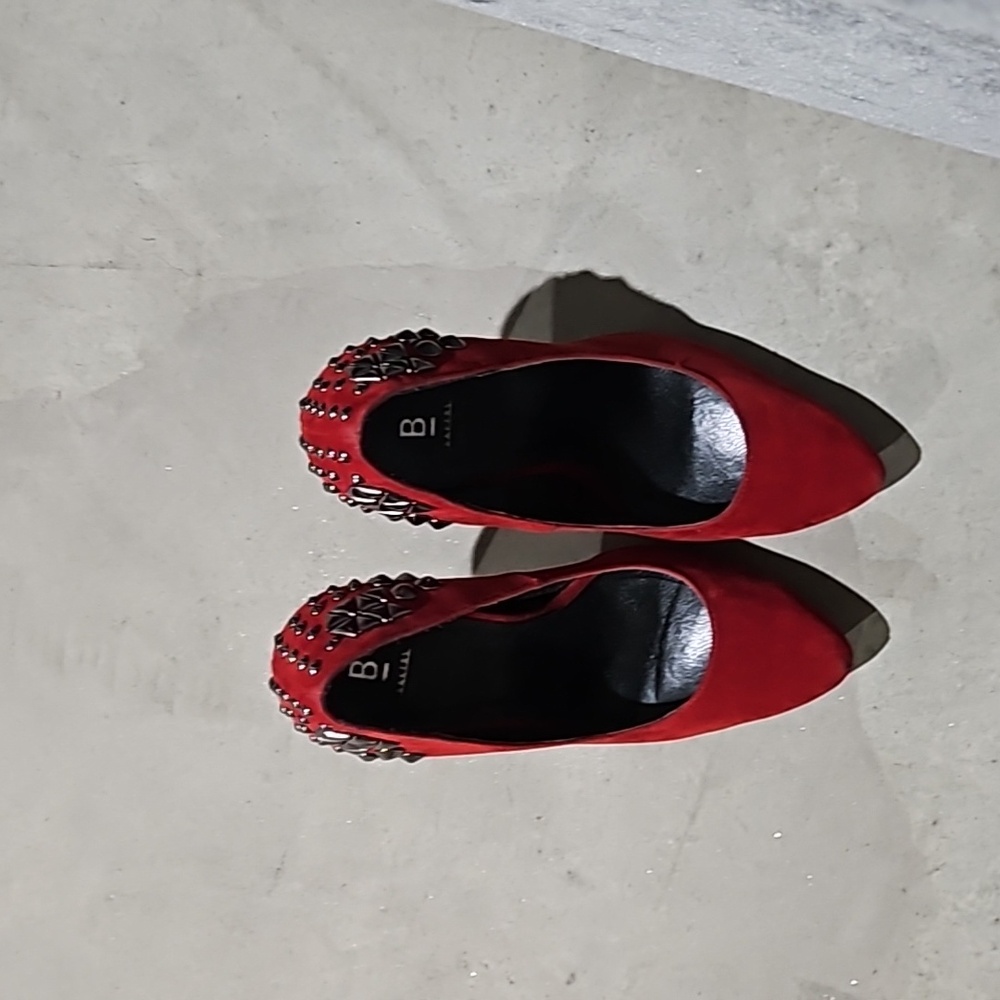 Red Studed Pumps - image 8